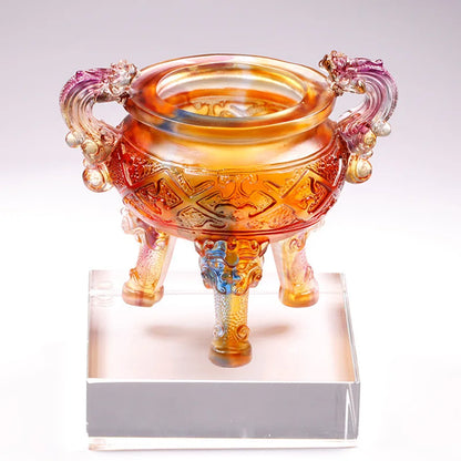 Coloured glaze tripod  ornament Ding gift a solemn promise decoration