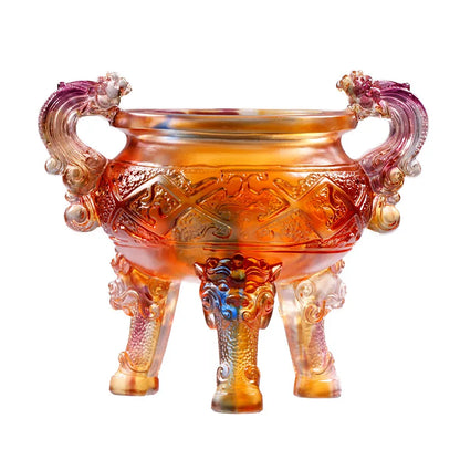 Coloured glaze tripod  ornament Ding gift a solemn promise decoration