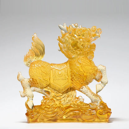 Coloured glaze unicorn ornament kirin crafts exorcise evil bring auspiciousness Family Harmony Kylin
