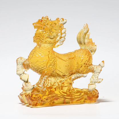 Coloured glaze unicorn ornament kirin crafts exorcise evil bring auspiciousness Family Harmony Kylin