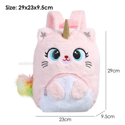 Colourful Bowknot Unicorn Kids Bag for Girls Back To School Cute Plush School Backpack Toddler Child Back Bag Sac A Dos Scolaire