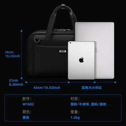 Compression pack Men's Briefcase High Quality Business Shoulder Bag Messenger Bag Office Tote 15.6 Inch Laptop Bag