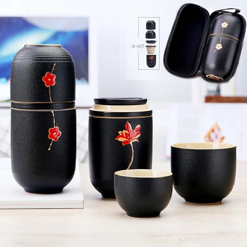 Concentric Cup Portable teaware sets ceramic kung fu travel tea set Japanese style mug cup outdoor teapot ceremony kettle