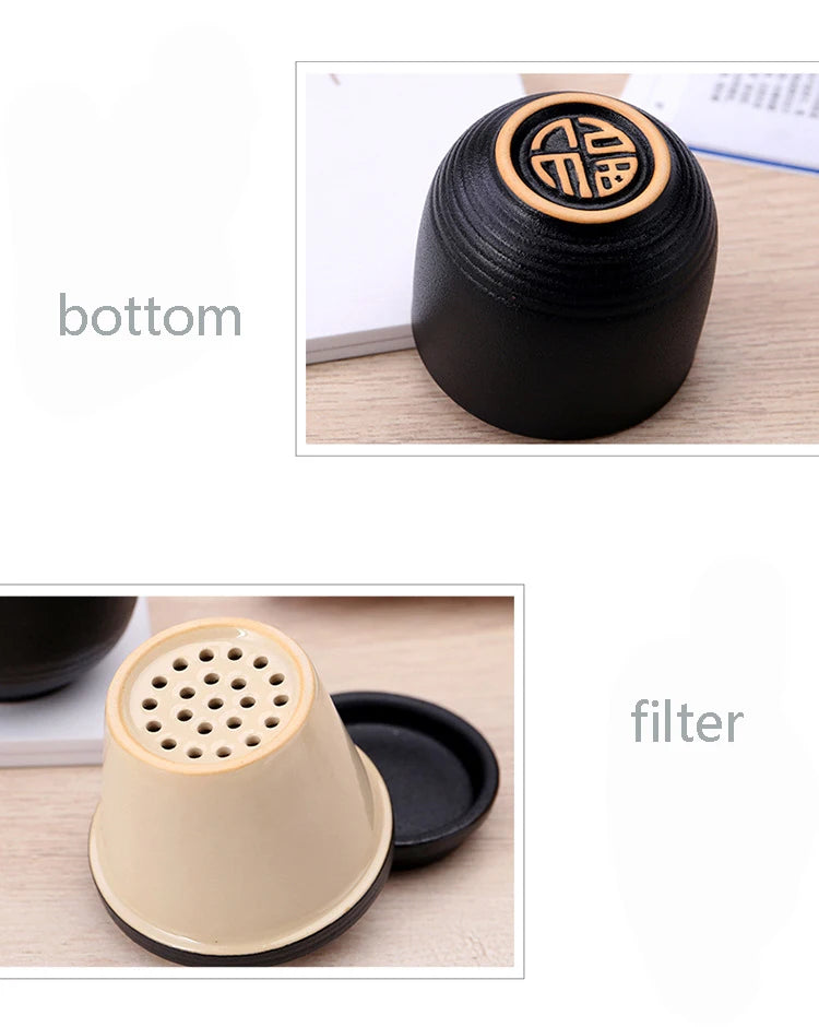 Concentric Cup Portable teaware sets ceramic kung fu travel tea set Japanese style mug cup outdoor teapot ceremony kettle