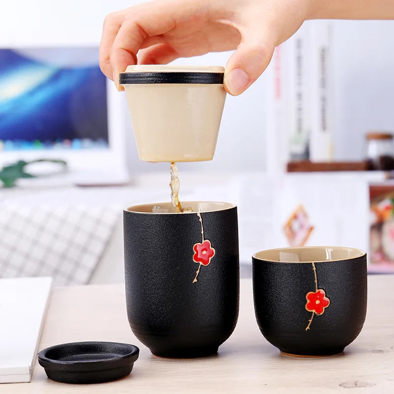 Concentric Cup Portable teaware sets ceramic kung fu travel tea set Japanese style mug cup outdoor teapot ceremony kettle