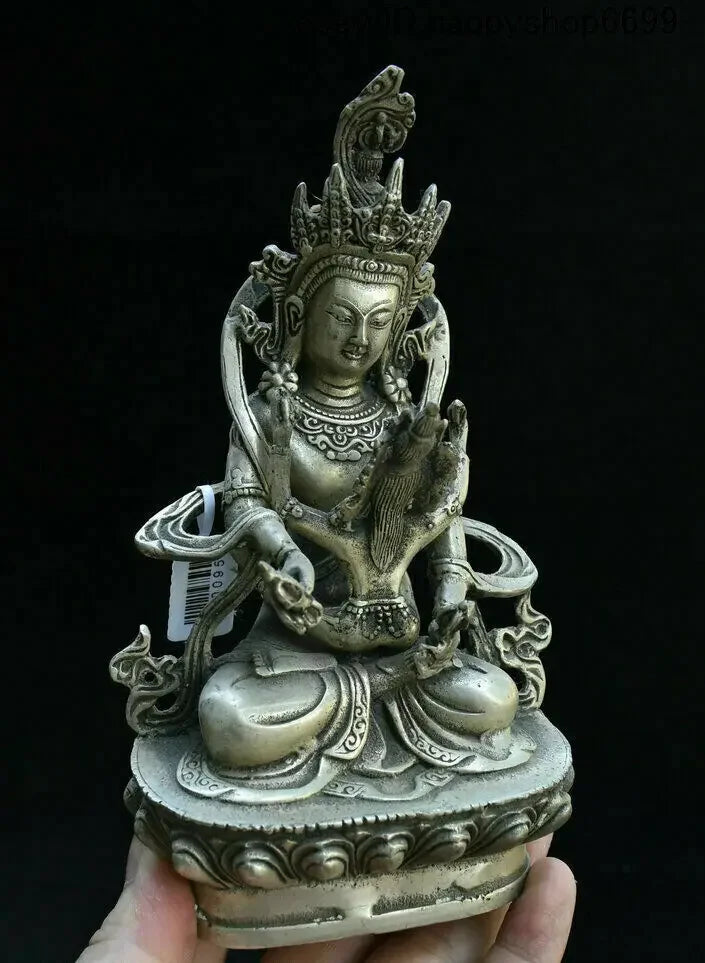 Concubine Tara Yab-Yum Buddha happiness angel Mandkesvara tibet Silver statues