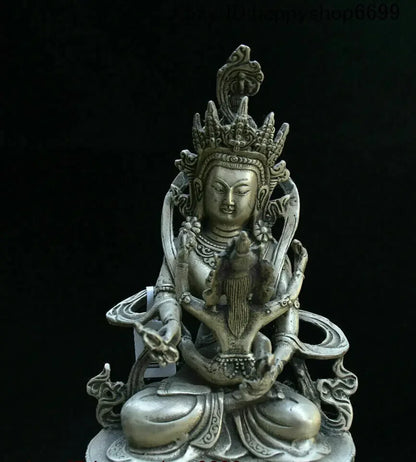 Concubine Tara Yab-Yum Buddha happiness angel Mandkesvara tibet Silver statues
