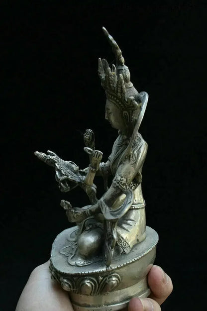 Concubine Tara Yab-Yum Buddha happiness angel Mandkesvara tibet Silver statues