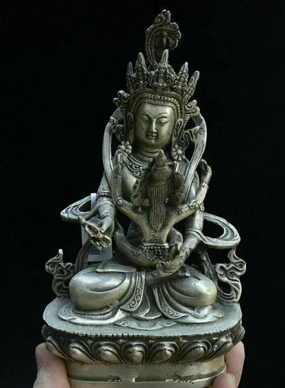 Concubine Tara Yab-Yum Buddha happiness angel Mandkesvara tibet Silver statues
