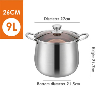 Cooking pot household induction cooker Stainless steel soup pot Special for large capacity Meat pot Stewed chicken soup hot pot