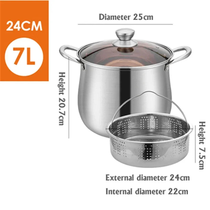 Cooking pot household induction cooker Stainless steel soup pot Special for large capacity Meat pot Stewed chicken soup hot pot