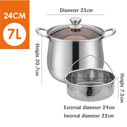 Cooking pot household induction cooker Stainless steel soup pot Special for large capacity Meat pot Stewed chicken soup hot pot