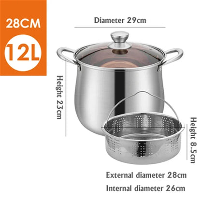 Cooking pot household induction cooker Stainless steel soup pot Special for large capacity Meat pot Stewed chicken soup hot pot