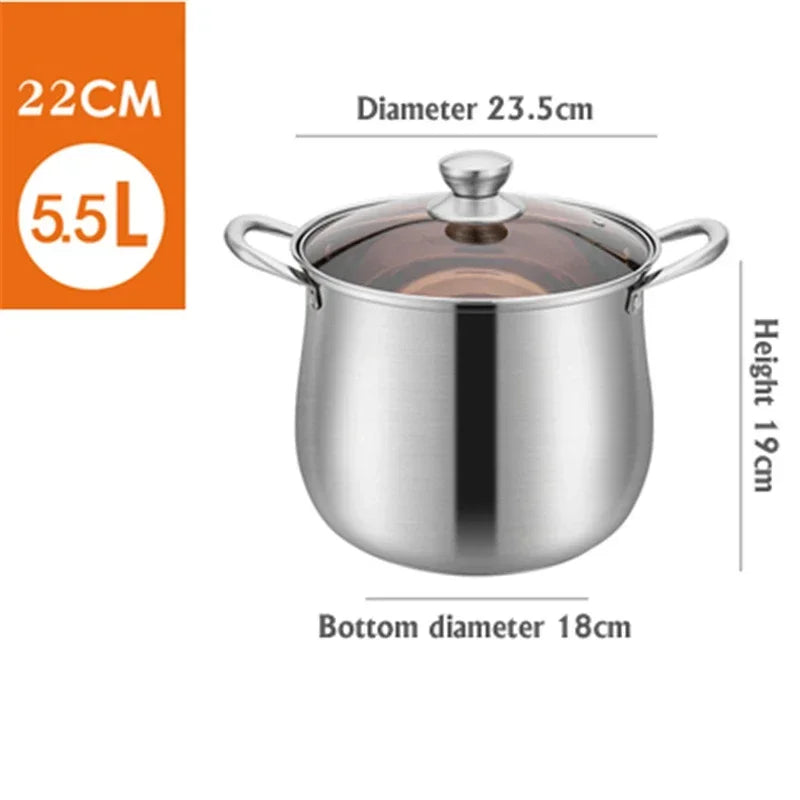 Cooking pot household induction cooker Stainless steel soup pot Special for large capacity Meat pot Stewed chicken soup hot pot