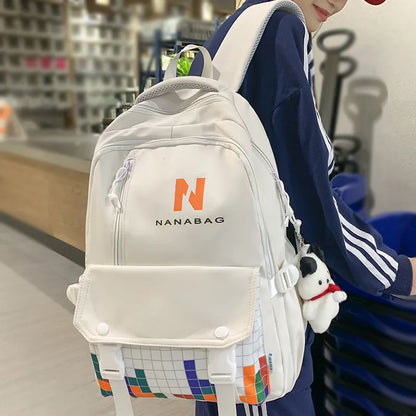 Cool Fashion Female Travel Large Capacity College Backpack Girl Kawaii Nylon Leisure Backpack Ladies Cute Book Women Laptop Bags
