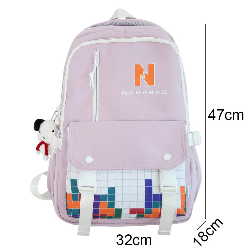 Cool Fashion Female Travel Large Capacity College Backpack Girl Kawaii Nylon Leisure Backpack Ladies Cute Book Women Laptop Bags
