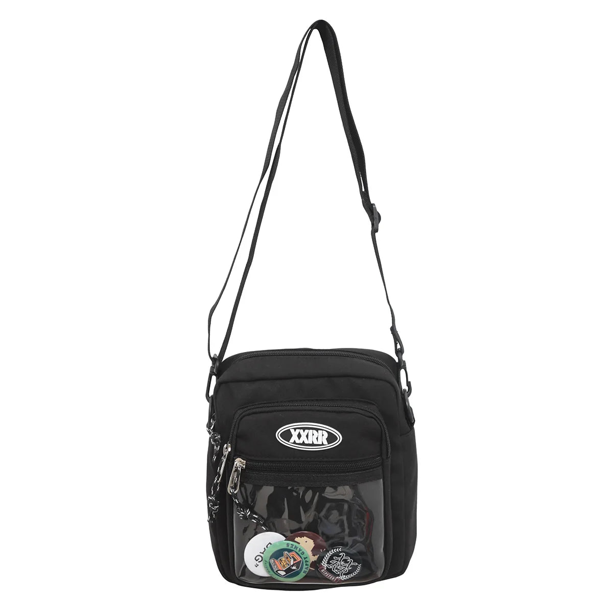 Cool Fashion Men Female Transparent Small Shoulder Bag Travel Women Nylon Badge Boy Girl Crossbody Bag Ladies Simple Cute Trendy