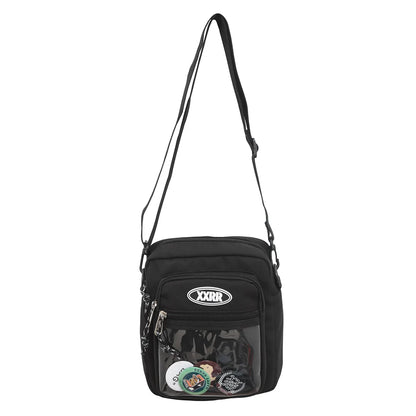 Cool Fashion Men Female Transparent Small Shoulder Bag Travel Women Nylon Badge Boy Girl Crossbody Bag Ladies Simple Cute Trendy