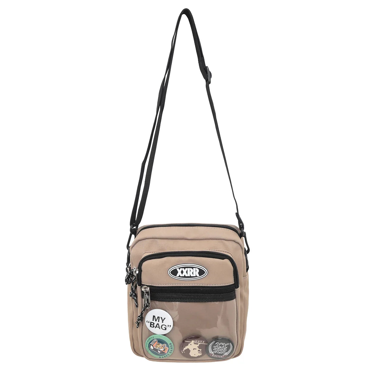 Cool Fashion Men Female Transparent Small Shoulder Bag Travel Women Nylon Badge Boy Girl Crossbody Bag Ladies Simple Cute Trendy