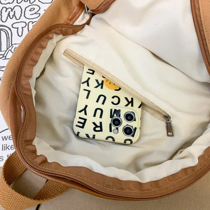 Cool Female Canvas Brown Student Bag Fashion Girl Travel Book Backpack Women School Laptop Bags New Lady College Backpack Trendy