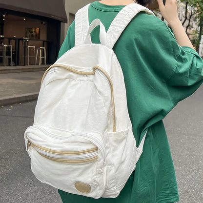 Cool Female Canvas Brown Student Bag Fashion Girl Travel Book Backpack Women School Laptop Bags New Lady College Backpack Trendy