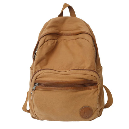 Cool Female Canvas Brown Student Bag Fashion Girl Travel Book Backpack Women School Laptop Bags New Lady College Backpack Trendy