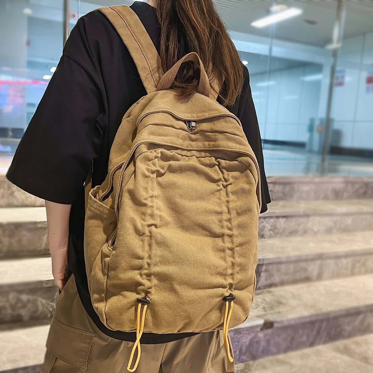 Cool Female Canvas Vintage Student Book Bags Girl Travel School Bag Trendy Lady Retro Laptop College Women Backpack Teen Fashion