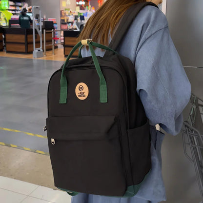 Cool Female Cute Green Fashion Ladies College Backpack Girl Travel Kawaii School Bag Women Nylon Laptop Student Book Bags Trendy