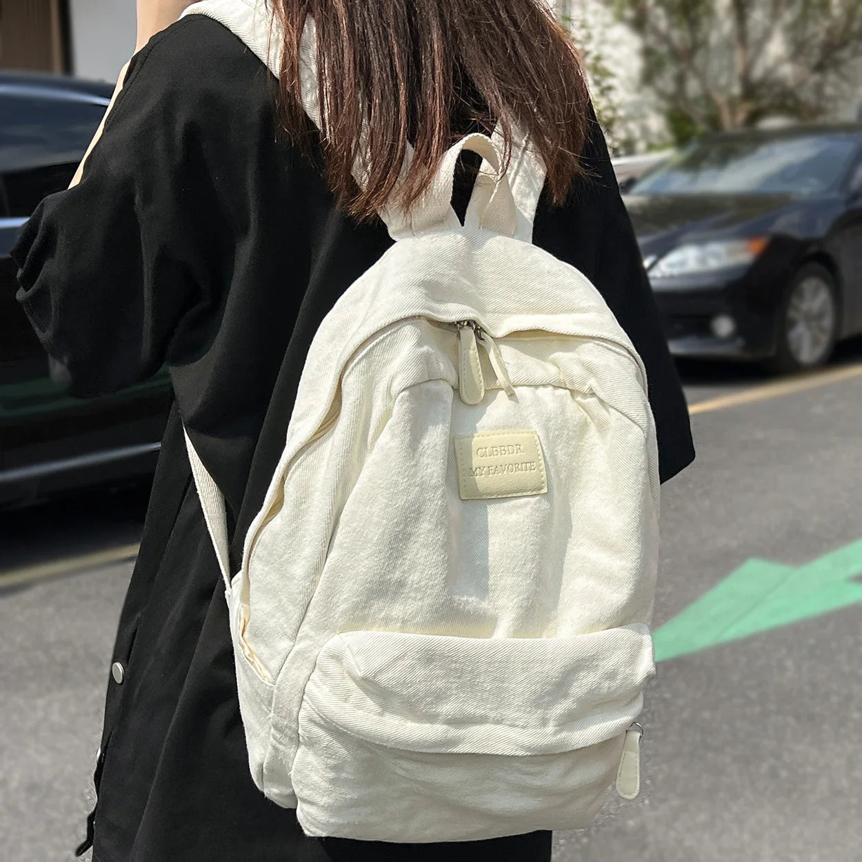 Cool Female Male Canvas White Student Book Bag Girl Boy Travel School Bags Trendy Men Lady Laptop College Women Backpack Fashion