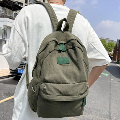 Cool Female Male Canvas White Student Book Bag Girl Boy Travel School Bags Trendy Men Lady Laptop College Women Backpack Fashion
