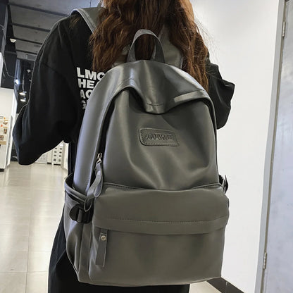 Cool Female Male Fashion PU Waterproof College Backpack Men Women School Bag Trendy Travel Girl Boy Book Ladies Student Bags New