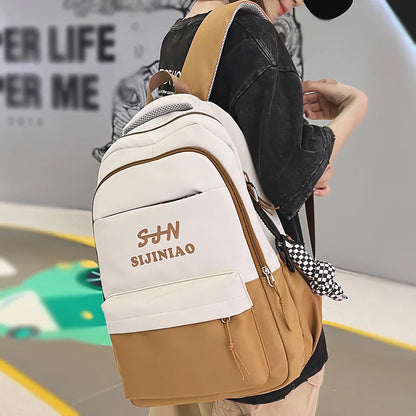 Cool Female Waterproof Travel College Backpack Women Fashion Cute Laptop Student Book Bag Trendy Girl Nylon Lady School Backpack