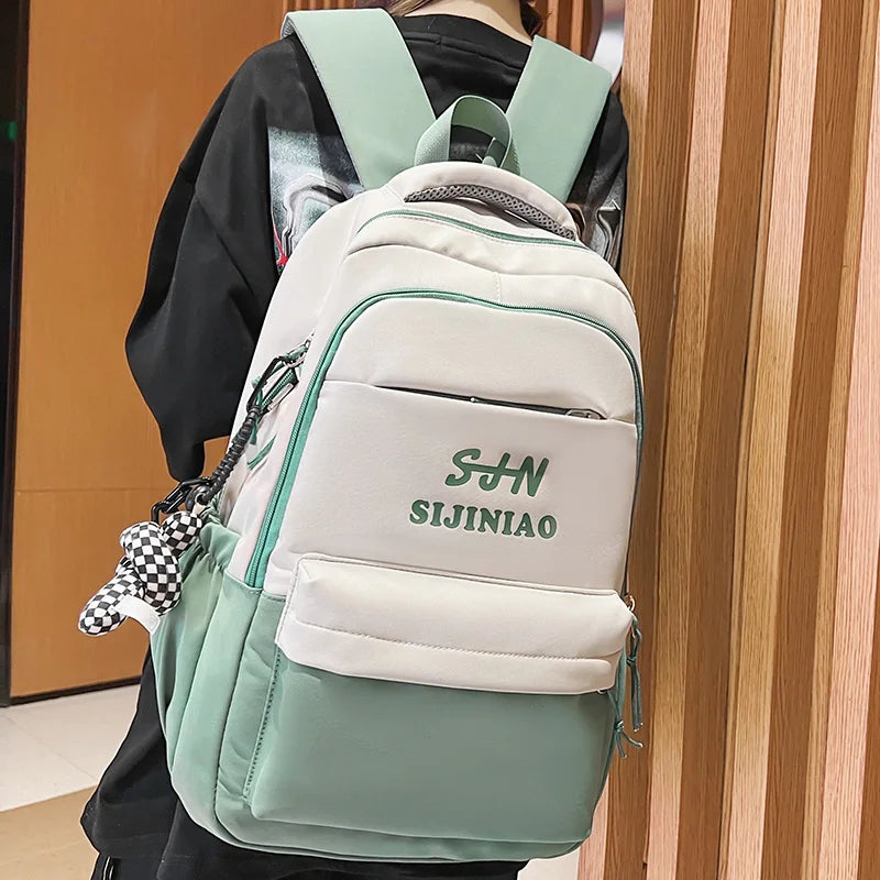 Cool Female Waterproof Travel College Backpack Women Fashion Cute Laptop Student Book Bag Trendy Girl Nylon Lady School Backpack