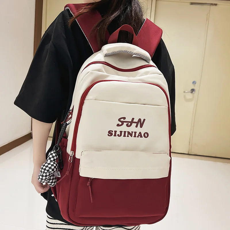 Cool Female Waterproof Travel College Backpack Women Fashion Cute Laptop Student Book Bag Trendy Girl Nylon Lady School Backpack