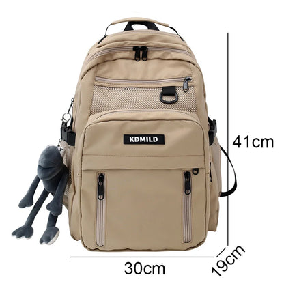 Cool Girl Boy Nylon Waterproof Laptop Student Bag Trendy Male Lady Travel Backpack Fashion Women Men College Bag Female Backpack