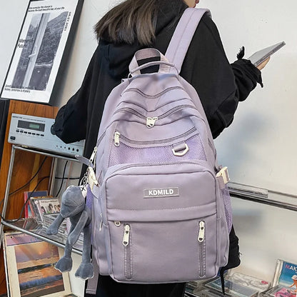 Cool Girl Boy Nylon Waterproof Laptop Student Bag Trendy Male Lady Travel Backpack Fashion Women Men College Bag Female Backpack