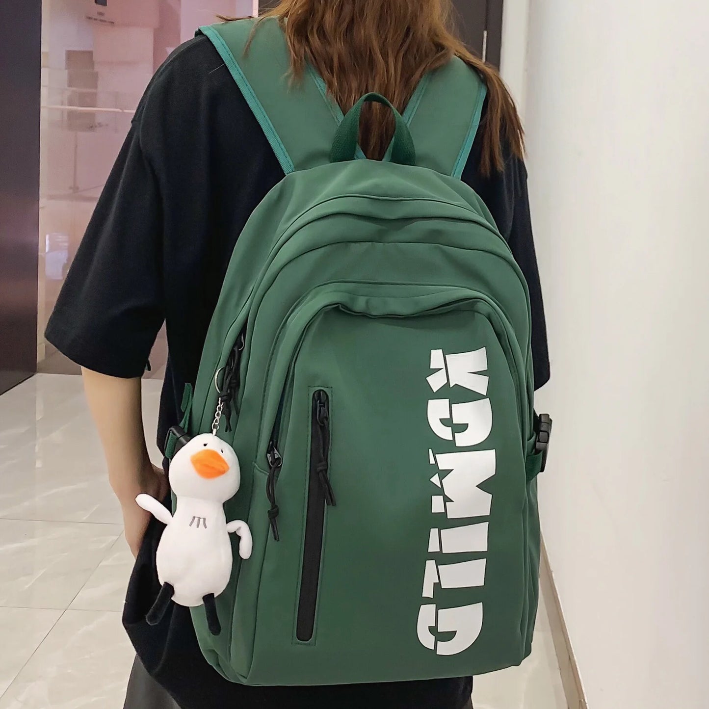Cool Girl Boy White High Capacity School Bag Male Women College Backpack Ladies Men Laptop Unisex Fashion Female Travel Book Bag