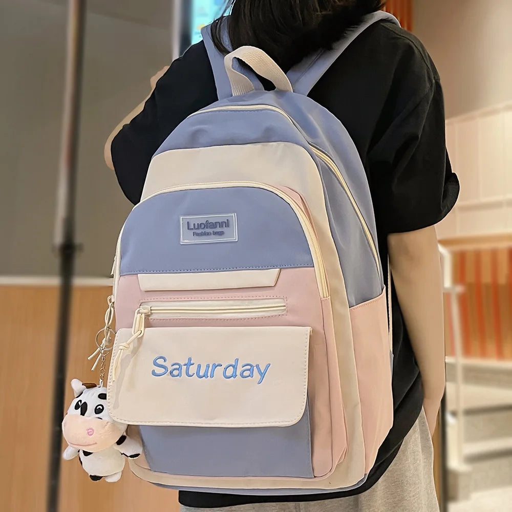 Cool Girl College Student Travel School Bag Cute Women Fashion Female Book Backpack Lady Laptop Bag Harajuku Kawaii Backpack New