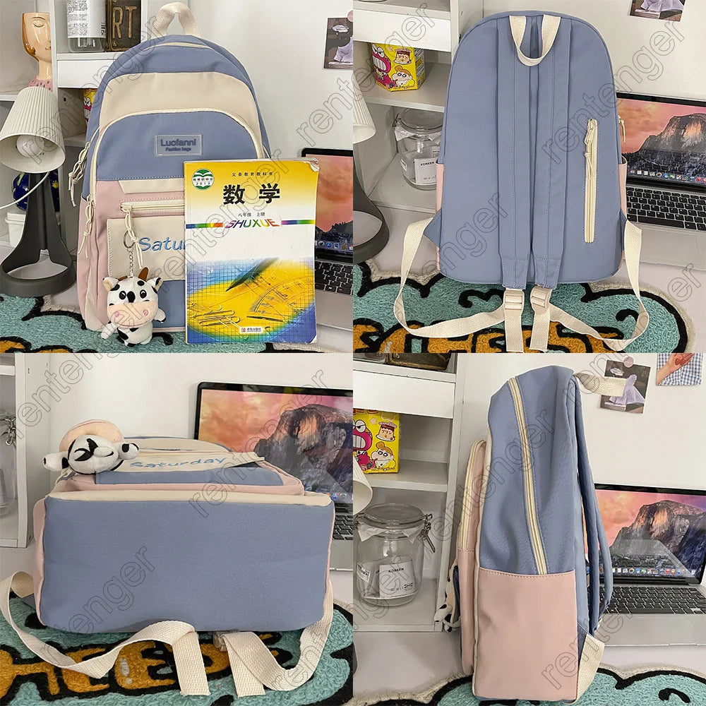 Cool Girl College Student Travel School Bag Cute Women Fashion Female Book Backpack Lady Laptop Bag Harajuku Kawaii Backpack New