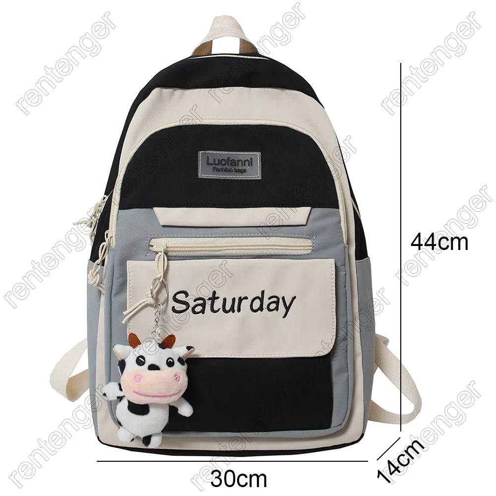 Cool Girl College Student Travel School Bag Cute Women Fashion Female Book Backpack Lady Laptop Bag Harajuku Kawaii Backpack New