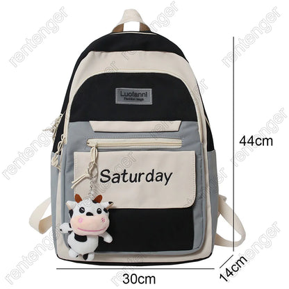 Cool Girl College Student Travel School Bag Cute Women Fashion Female Book Backpack Lady Laptop Bag Harajuku Kawaii Backpack New