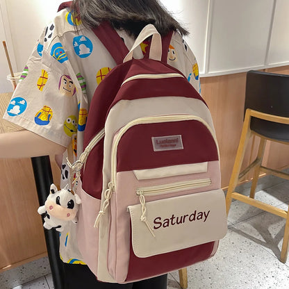 Cool Girl College Student Travel School Bag Cute Women Fashion Female Book Backpack Lady Laptop Bag Harajuku Kawaii Backpack New