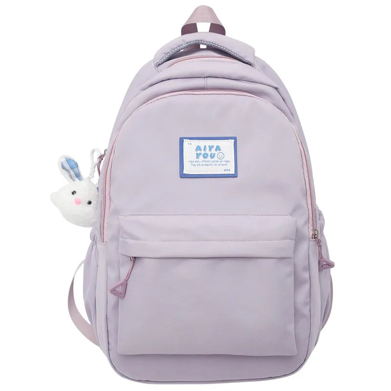 Cool Girl Purple Waterproof College Backpack Trendy Women Kawaii Laptop School Bag Female Backpack Fashion Lady Travel Book Bags