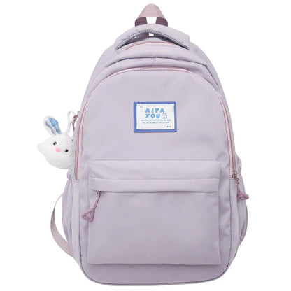 Cool Girl Purple Waterproof College Backpack Trendy Women Kawaii Laptop School Bag Female Backpack Fashion Lady Travel Book Bags