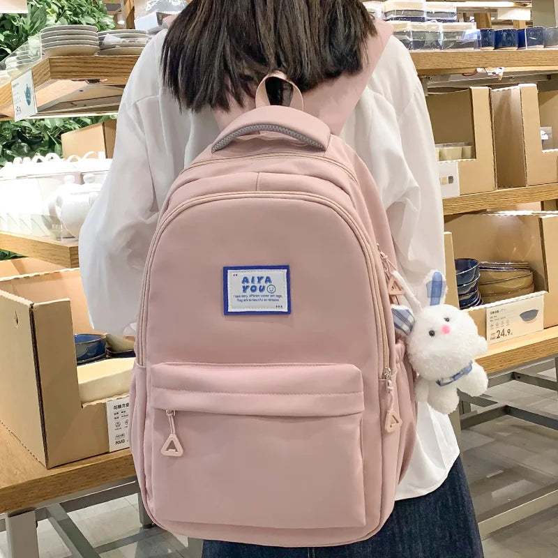 Cool Girl Purple Waterproof College Backpack Trendy Women Kawaii Laptop School Bag Female Backpack Fashion Lady Travel Book Bags
