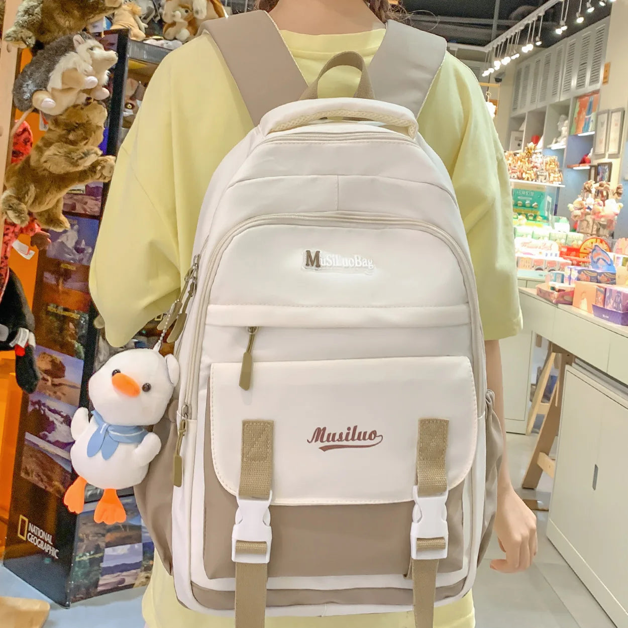 Cool High Capacity Laptop Women Student Book Bag Lady Kawaii Fashion Nylon College Backpack Girl School Bag Female Travel Trendy