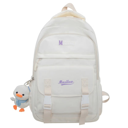 Cool High Capacity Laptop Women Student Book Bag Lady Kawaii Fashion Nylon College Backpack Girl School Bag Female Travel Trendy