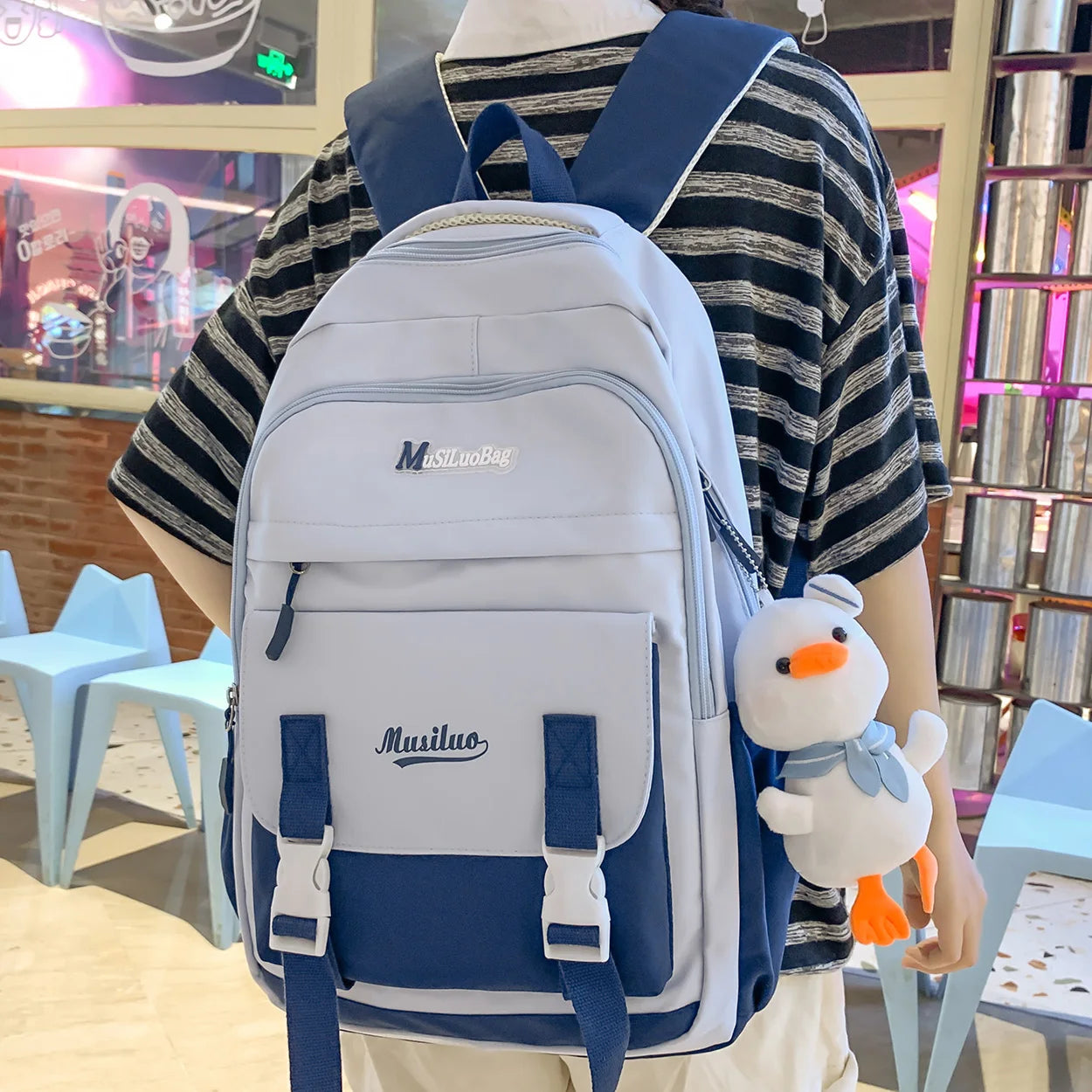 Cool High Capacity Laptop Women Student Book Bag Lady Kawaii Fashion Nylon College Backpack Girl School Bag Female Travel Trendy