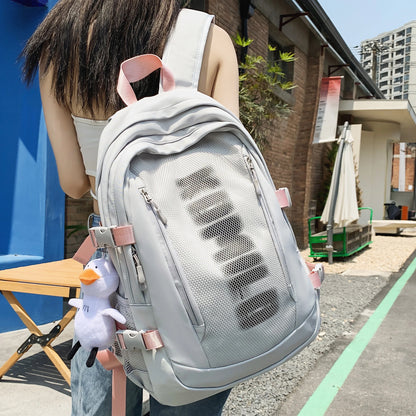 Cool Ladies Mesh High Capacity Bag Fashion Female Laptop College Backpack Women Net School Bag Girl Travel Book Backpack Leisure