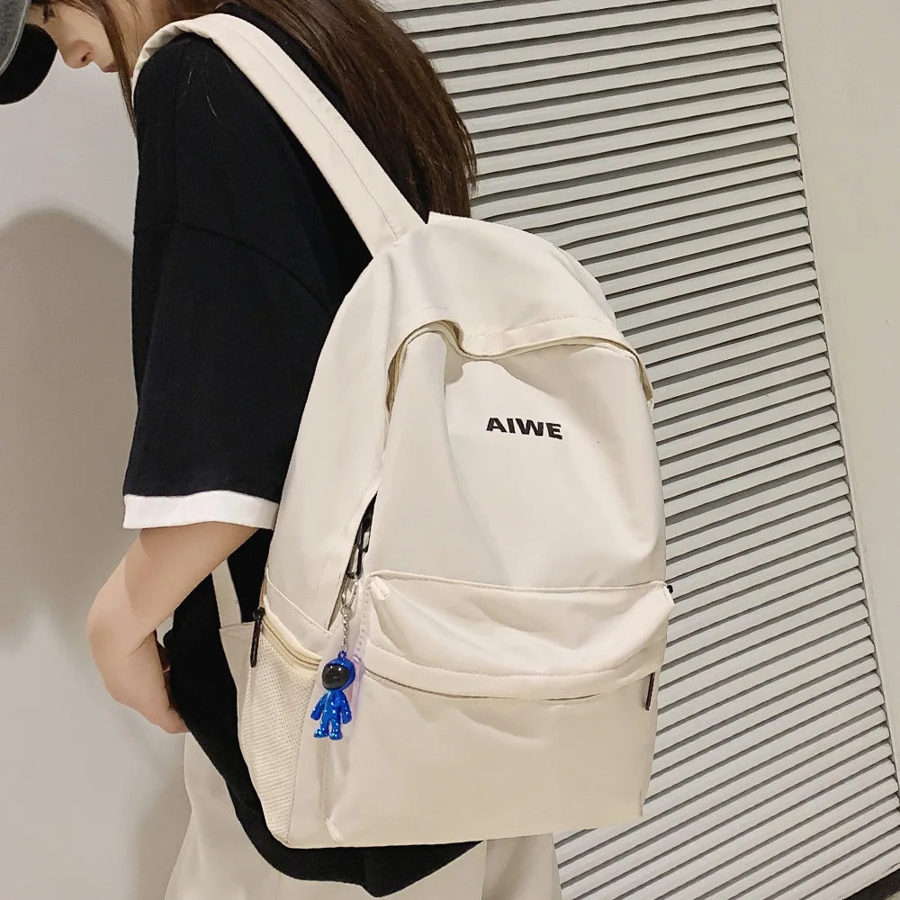 Cool Male Travel Female Solid Color New Backpack Lady Men Laptop Women Backpack Student Bag Boy Girl Harajuku School Bag Fashion